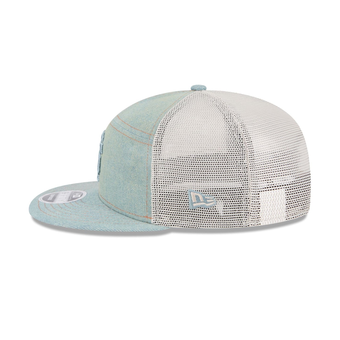 San Francisco Giants Denim 9FIFTY Split Panel Trucker Hat