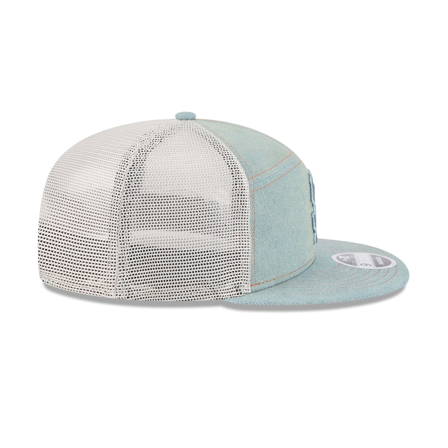 San Francisco Giants Denim 9FIFTY Split Panel Trucker Hat