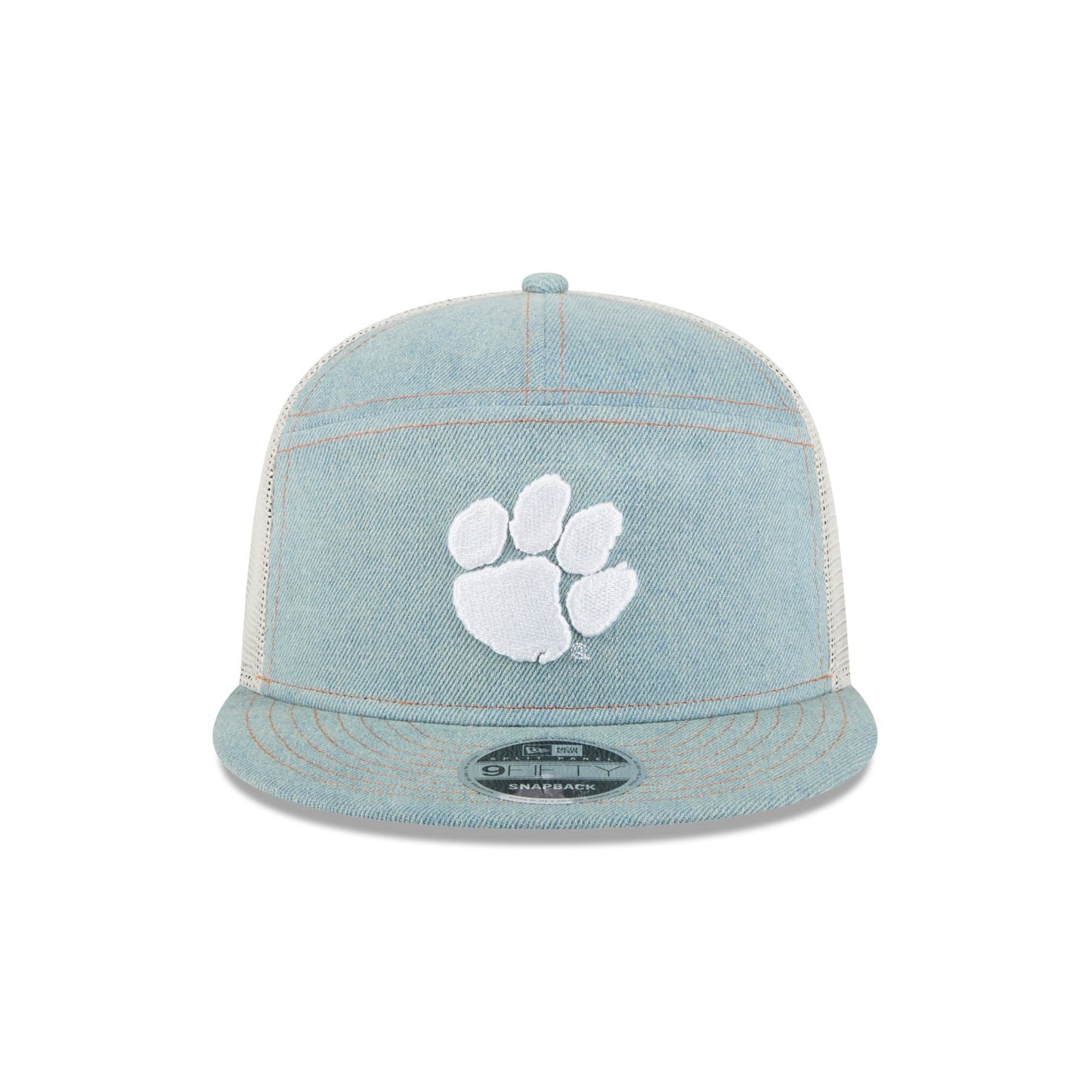 Clemson Tigers Denim 9FIFTY Split Panel Trucker Hat