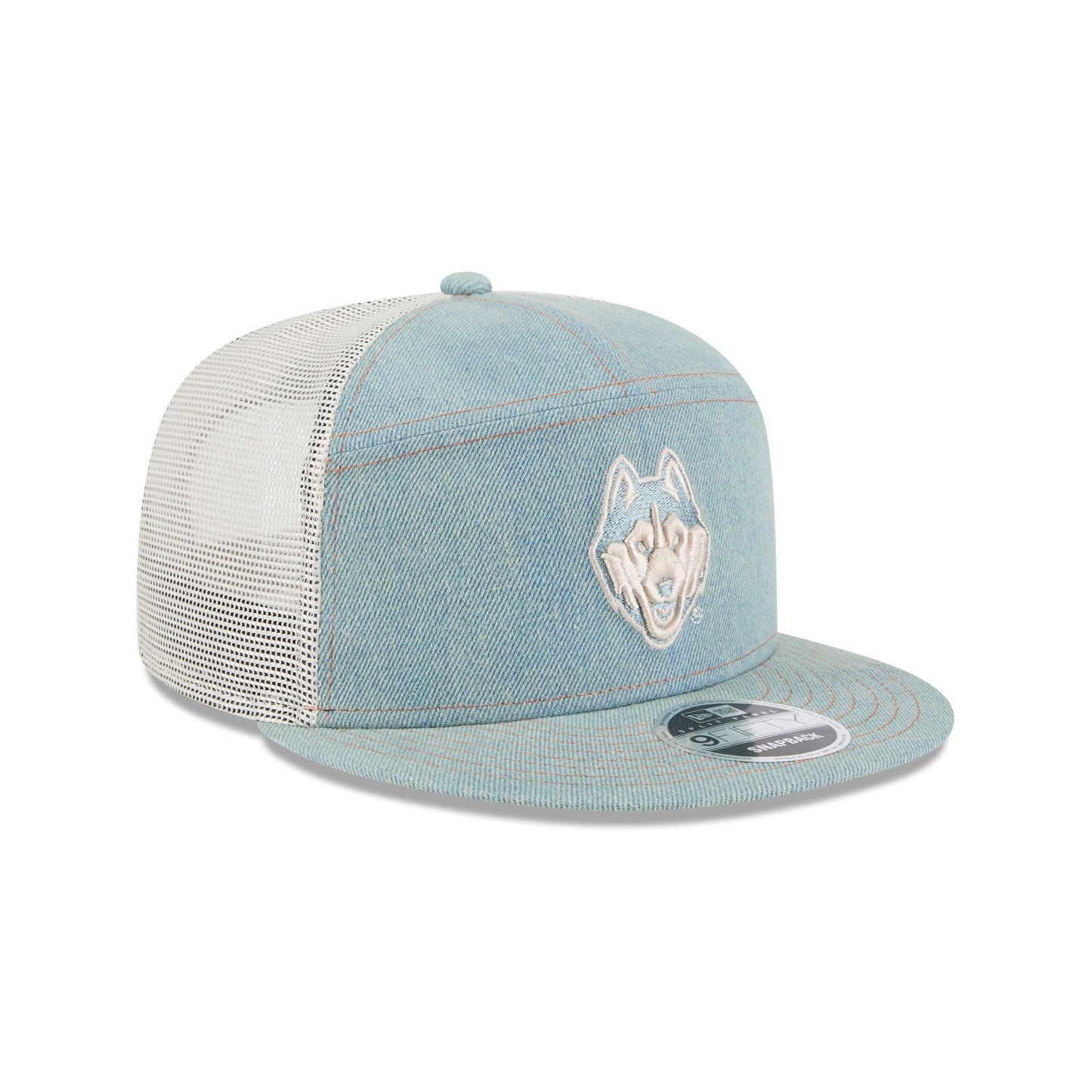 Connecticut Huskies Denim 9FIFTY Split Panel Trucker Hat