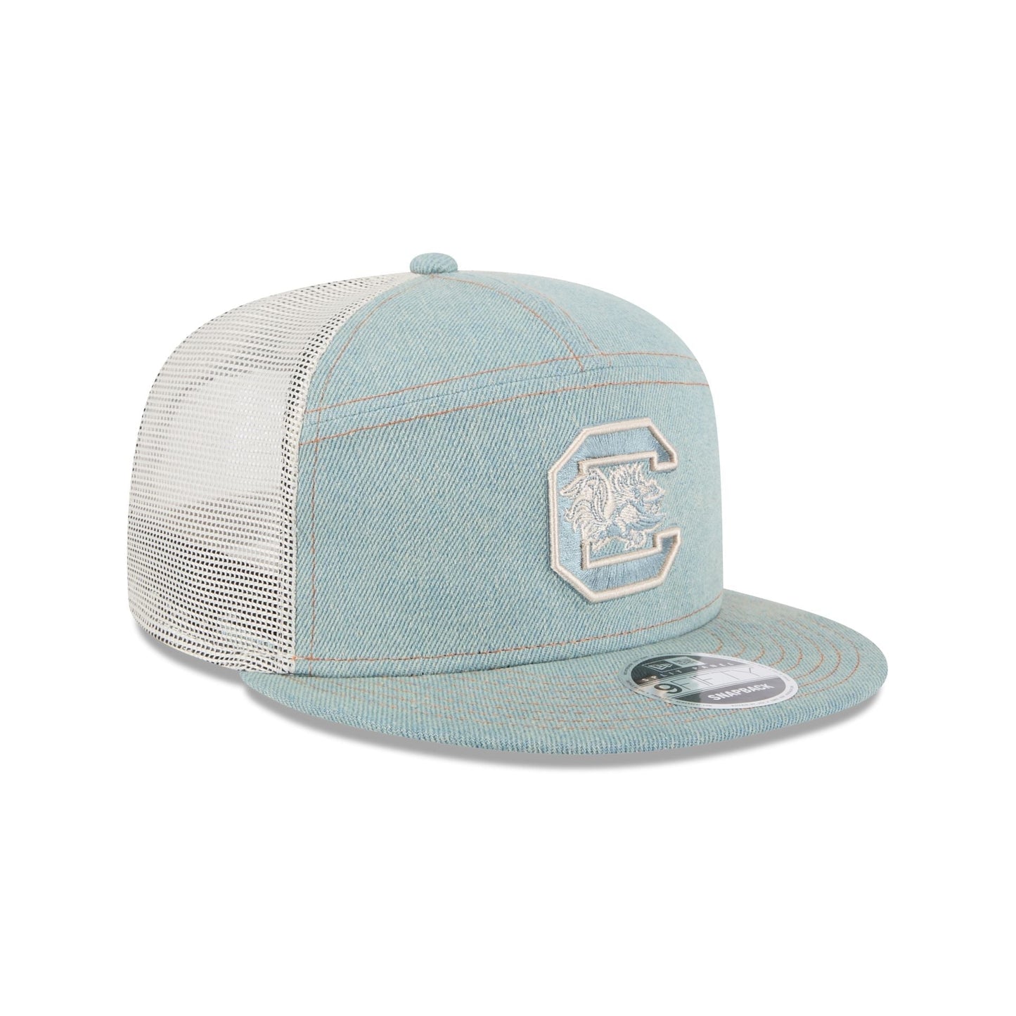 South Carolina Gamecocks Denim 9FIFTY Split Panel Trucker Hat