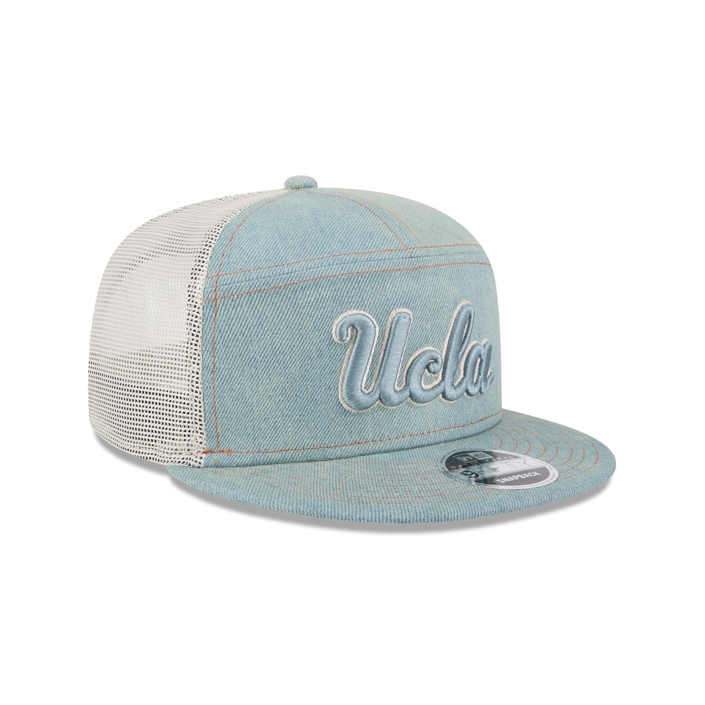UCLA Bruins Denim 9FIFTY Split Panel Trucker Hat