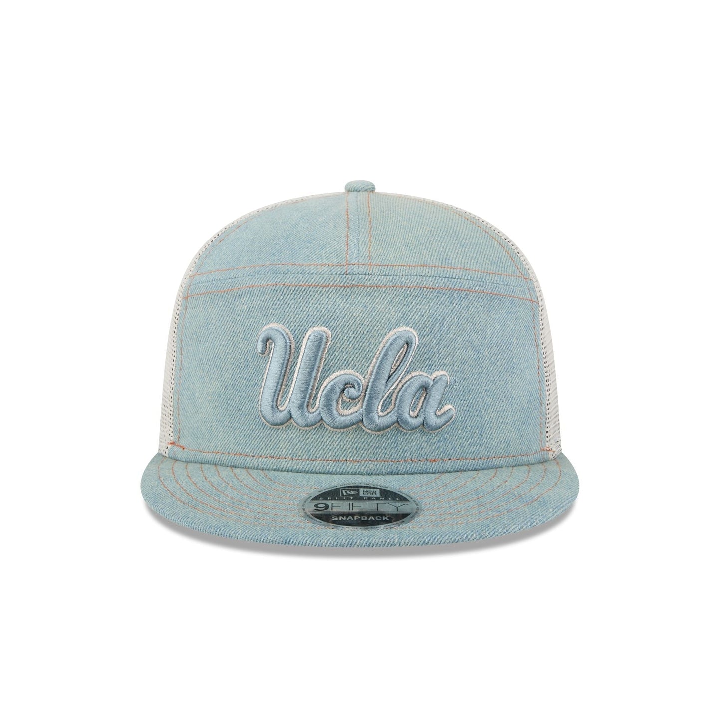 UCLA Bruins Denim 9FIFTY Split Panel Trucker Hat