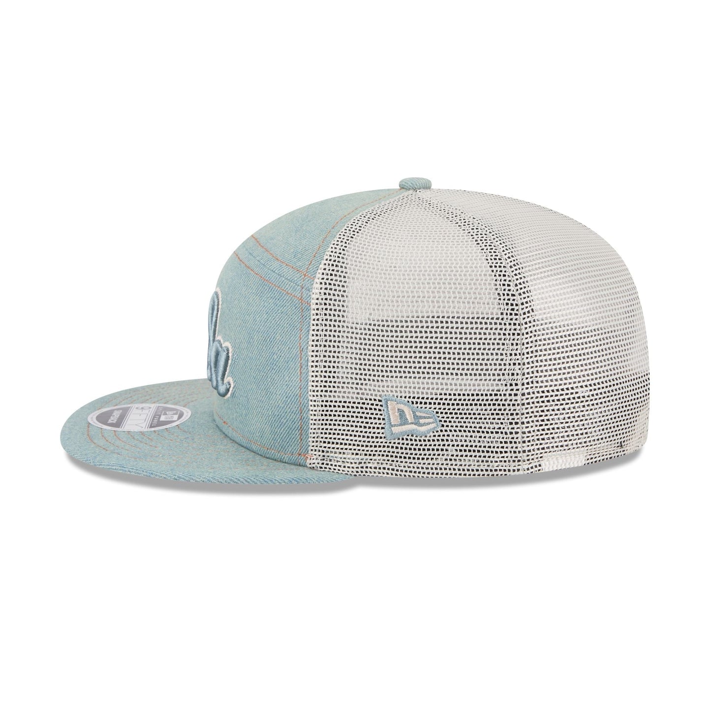 UCLA Bruins Denim 9FIFTY Split Panel Trucker Hat