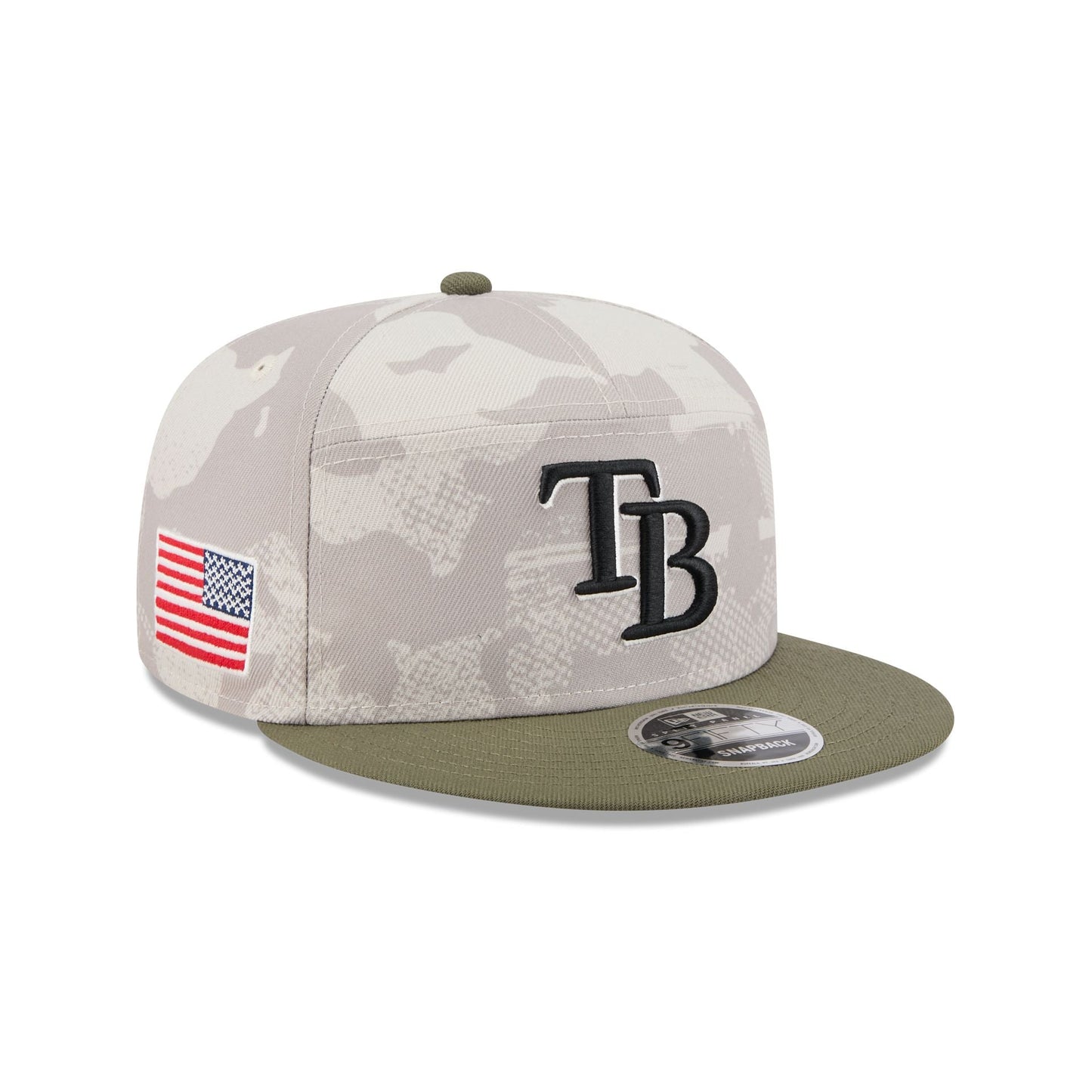 Tampa Bay Rays Armed Forces Day 2025 9FIFTY Split Panel Snapback Hat
