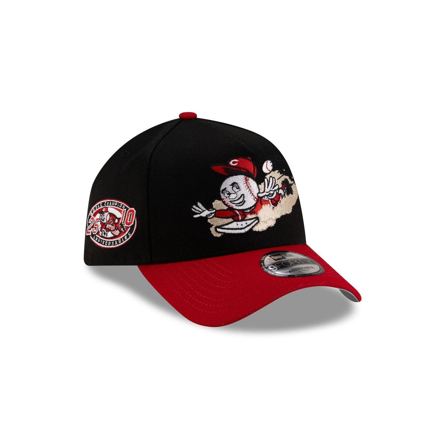 Cincinnati Reds Mascot Black 9FORTY A-Frame Snapback Hat