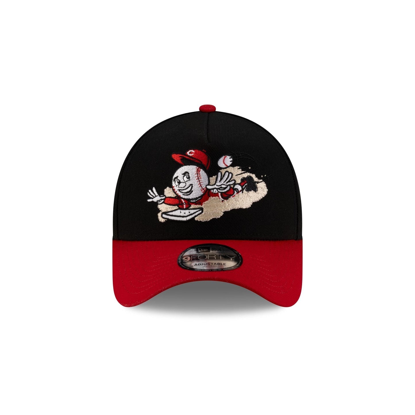 Cincinnati Reds Mascot Black 9FORTY A-Frame Snapback Hat