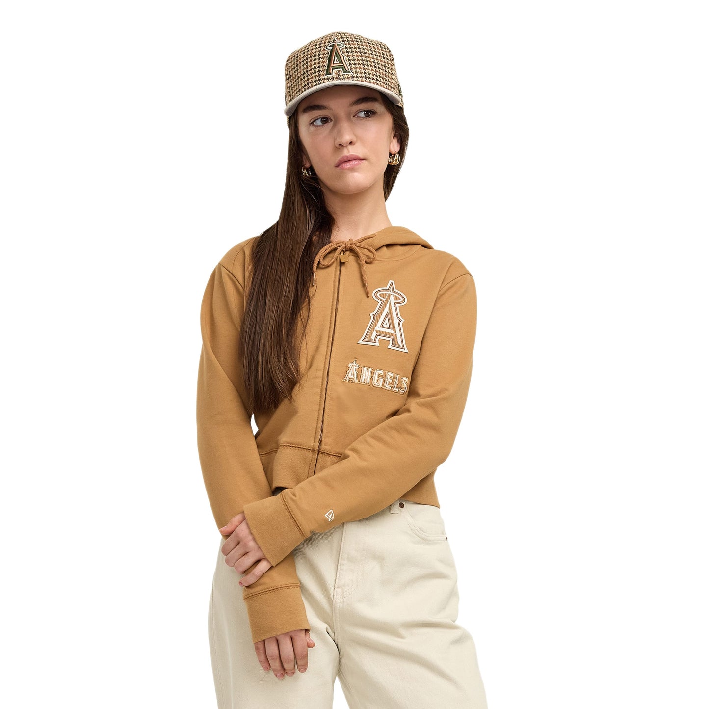 Boston Red Sox Light Bronze Logo Select Women's Full-Zip Hoodie