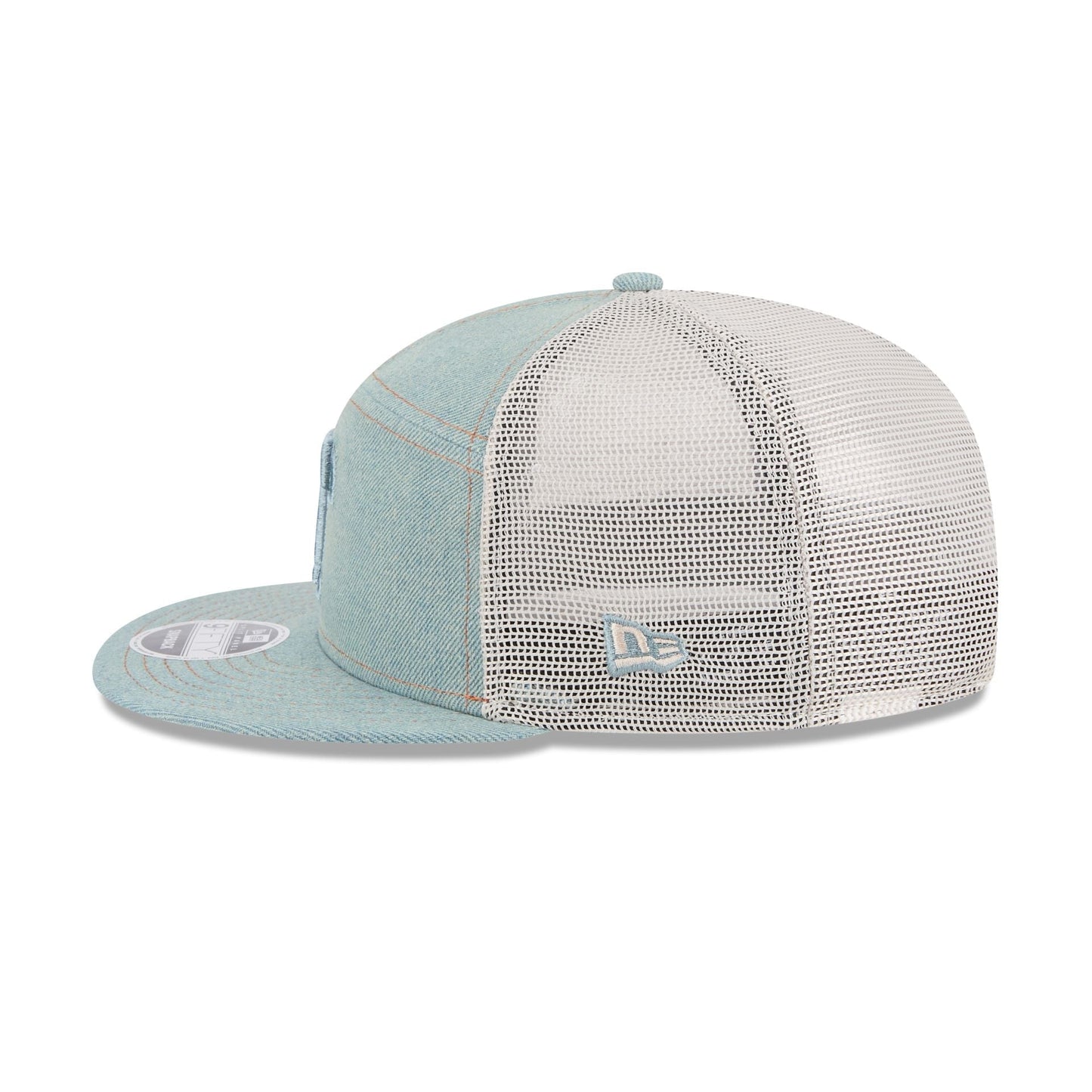 Texas Rangers Denim 9FIFTY Split Panel Trucker Hat