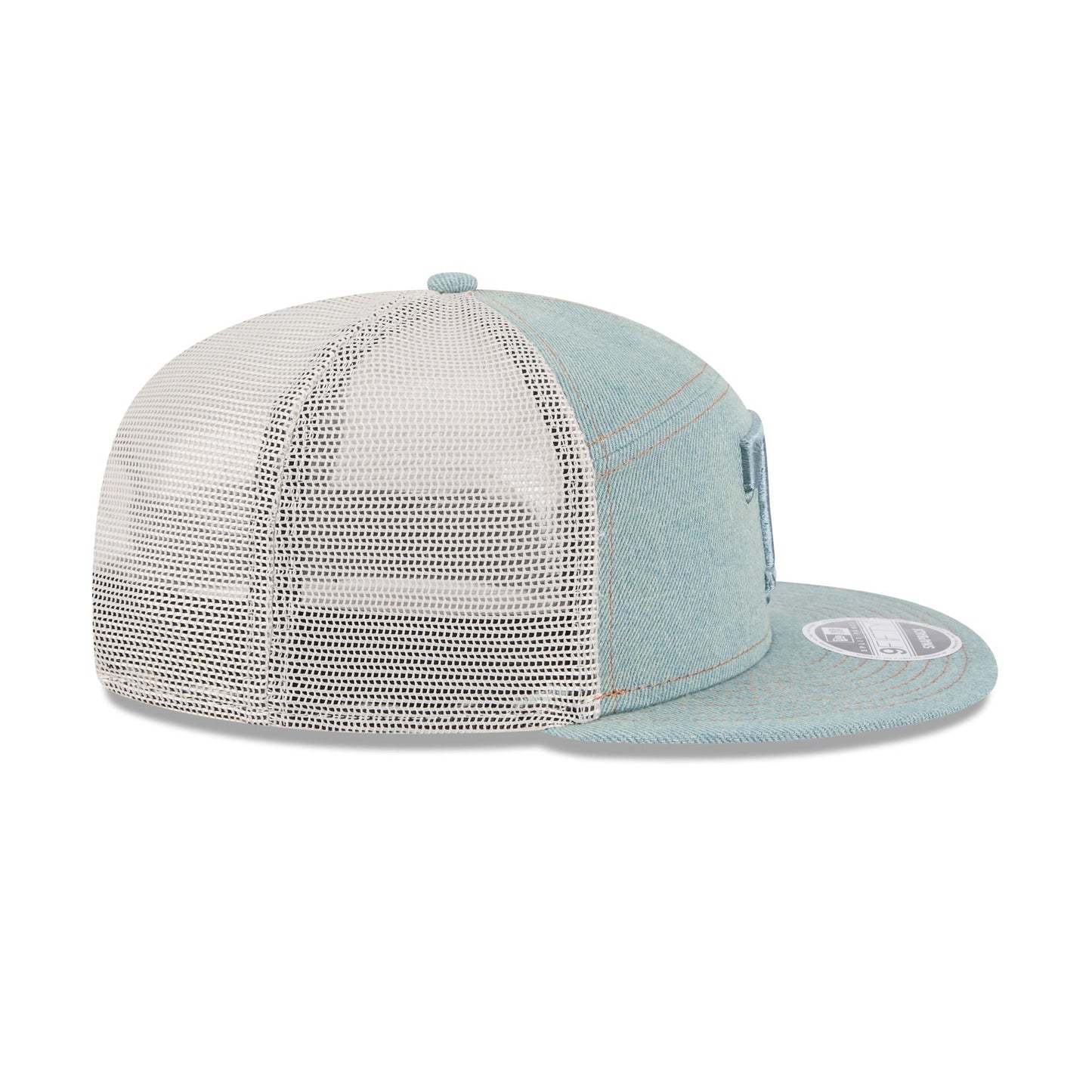 Texas Rangers Denim 9FIFTY Split Panel Trucker Hat