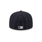 Atlanta Braves Pinstripe League Pin 59FIFTY Fitted Hat