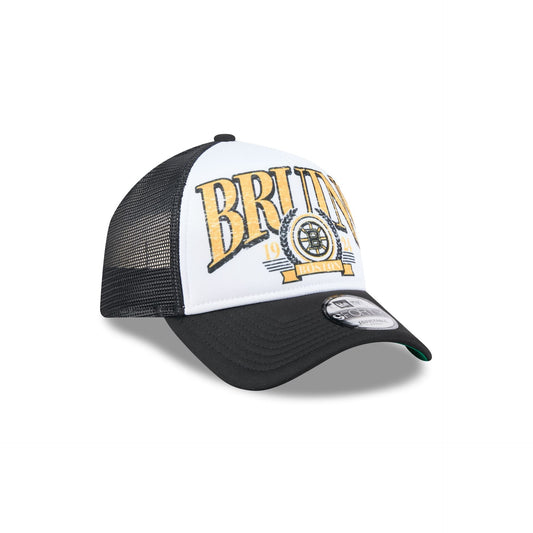 Boston Bruins Distressed 9FORTY A-Frame Trucker Hat