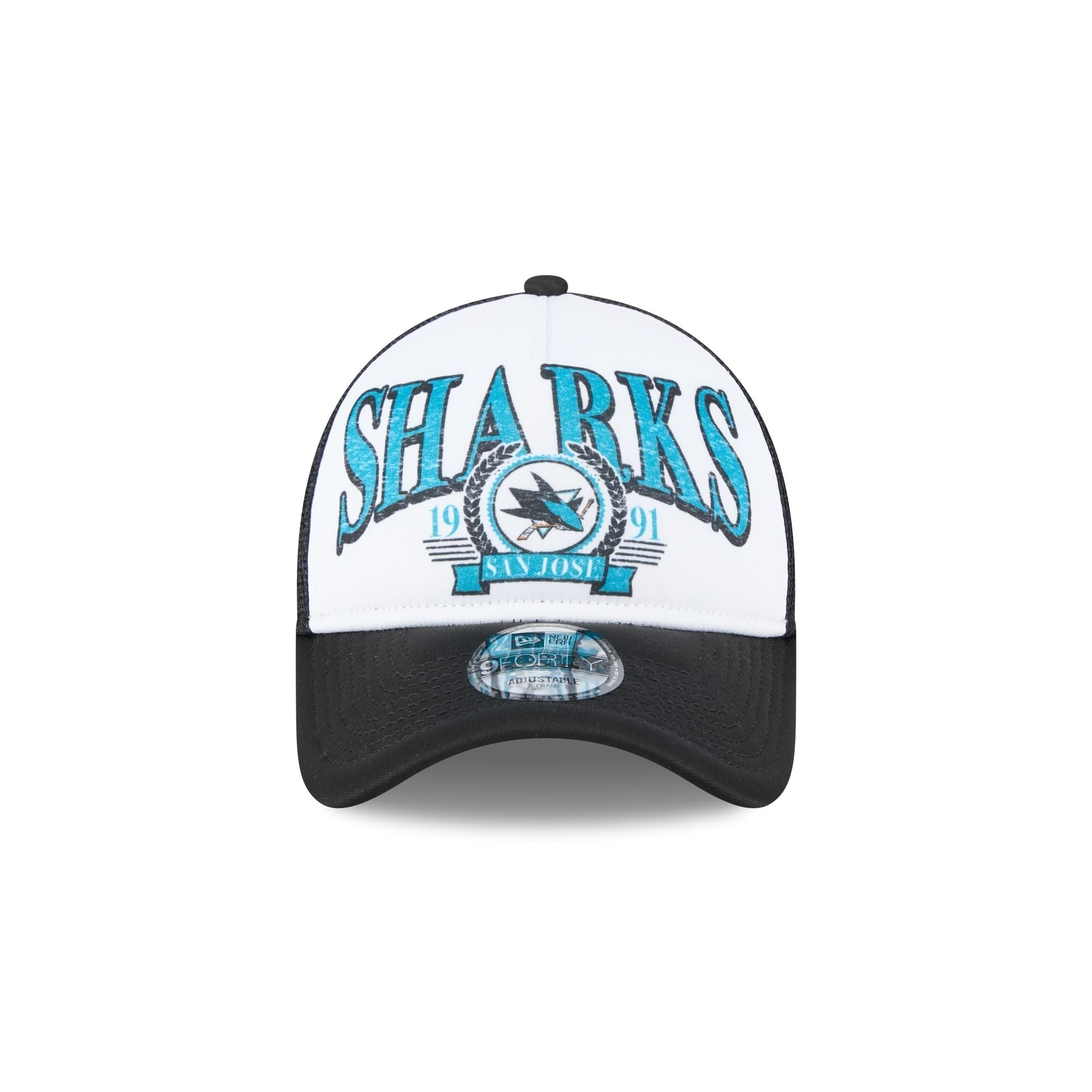 San Jose Sharks Distressed 9FORTY A-Frame Trucker Hat