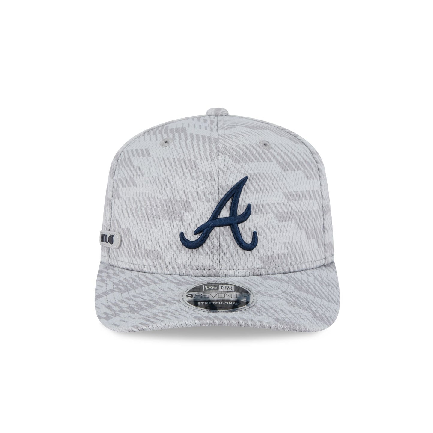 Atlanta Braves 2025 Clubhouse Gray 9SEVENTY Stretch-Snap Hat