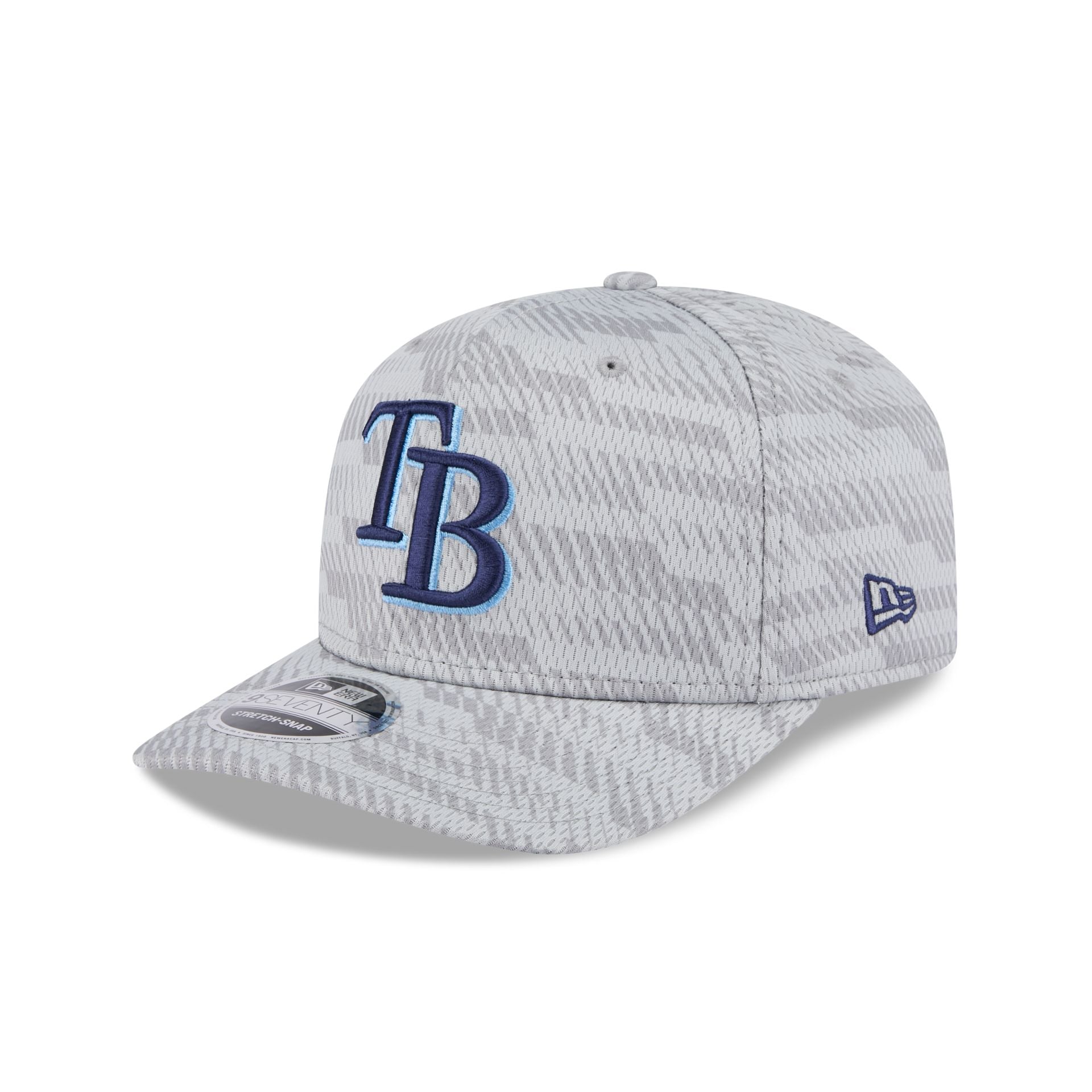 Tampa Bay Rays 2025 Clubhouse Gray 9SEVENTY Stretch-Snap Hat