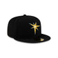 Tampa Bay Rays 2025 Clubhouse Alt Black 59FIFTY Fitted Hat