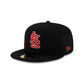 St. Louis Cardinals 2025 Clubhouse Black 59FIFTY Fitted Hat