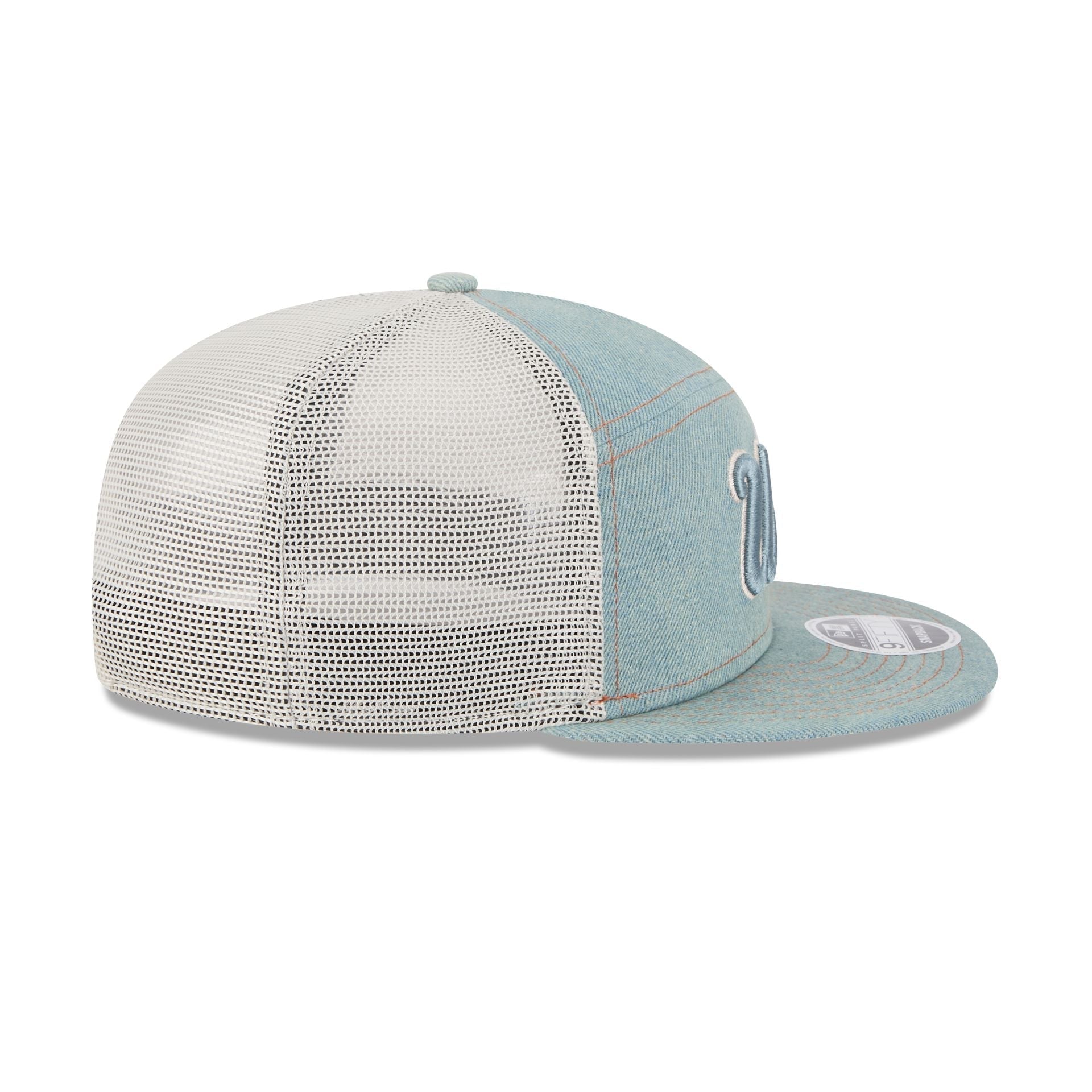 UCLA Bruins Denim 9FIFTY Split Panel Trucker Hat