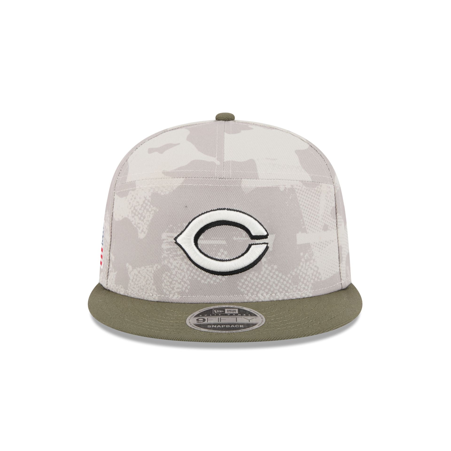 Cincinnati Reds Armed Forces Day 2025 9FIFTY Split Panel Snapback Hat