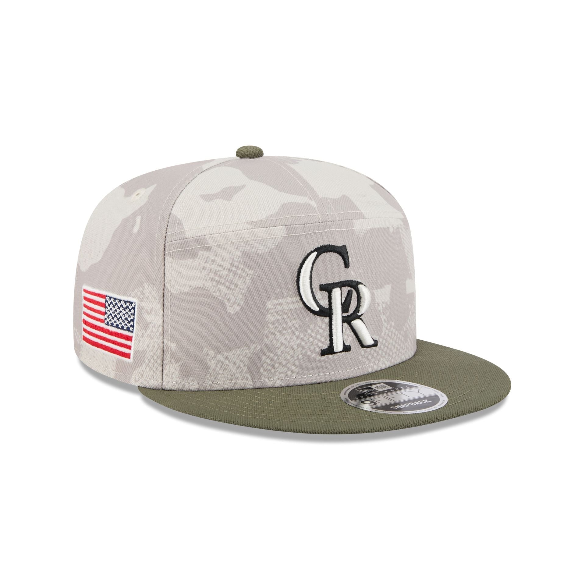 Colorado Rockies Armed Forces Day 2025 9FIFTY Split Panel Snapback Hat