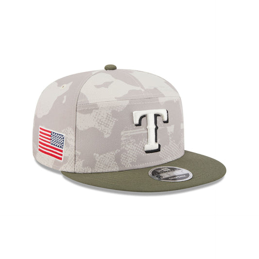 Texas Rangers Armed Forces Day 2025 9FIFTY Split Panel Snapback Hat