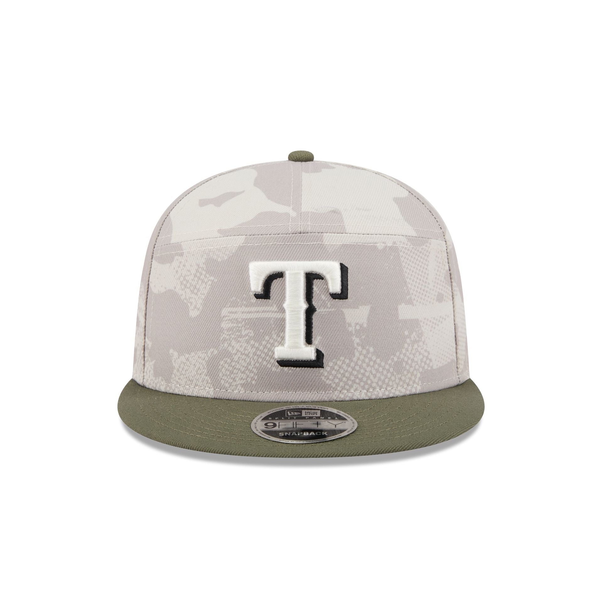Texas Rangers Armed Forces Day 2025 9FIFTY Split Panel Snapback Hat
