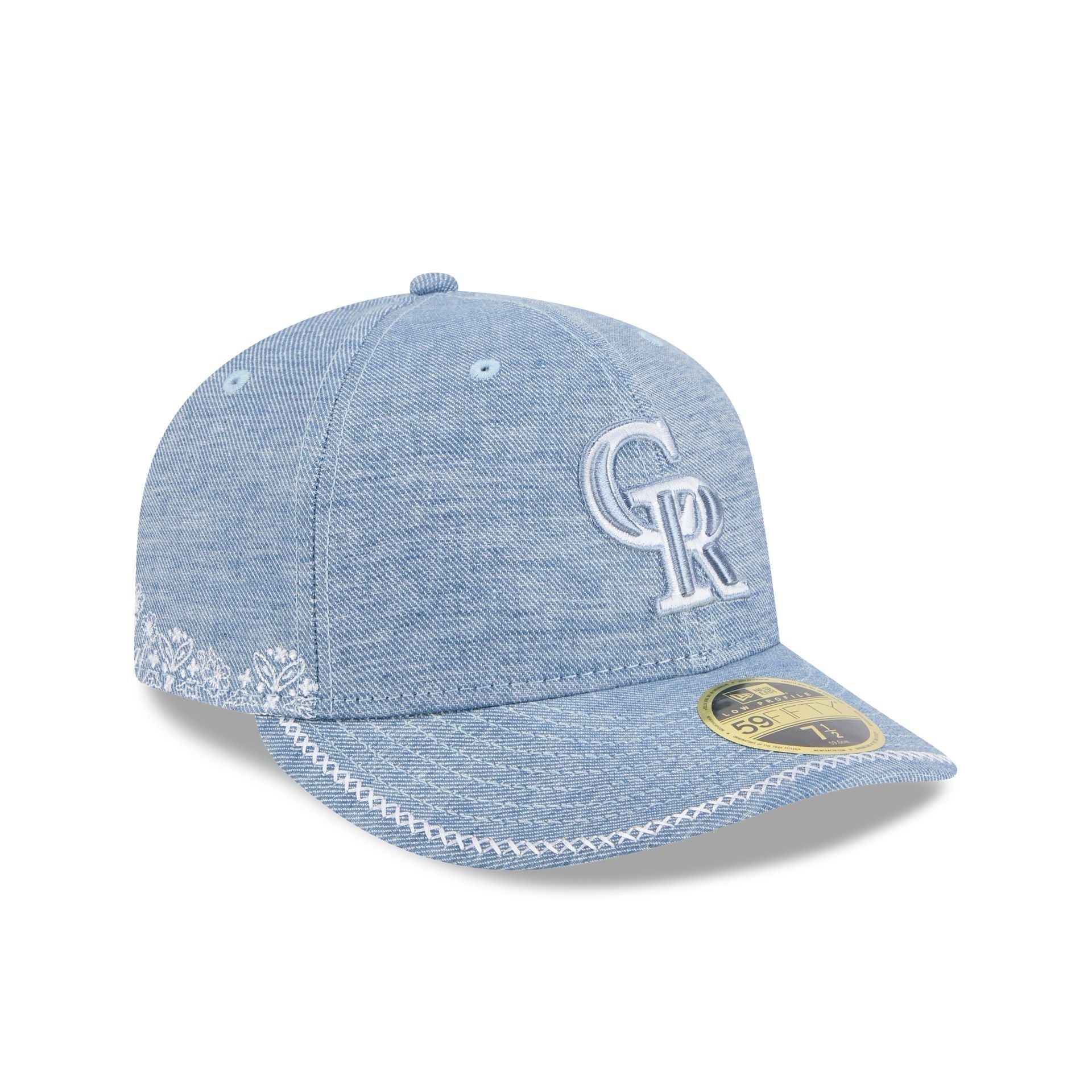 Colorado Rockies Hand Stitched Chambray Low Profile 59FIFTY Fitted Hat